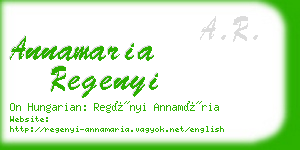 annamaria regenyi business card